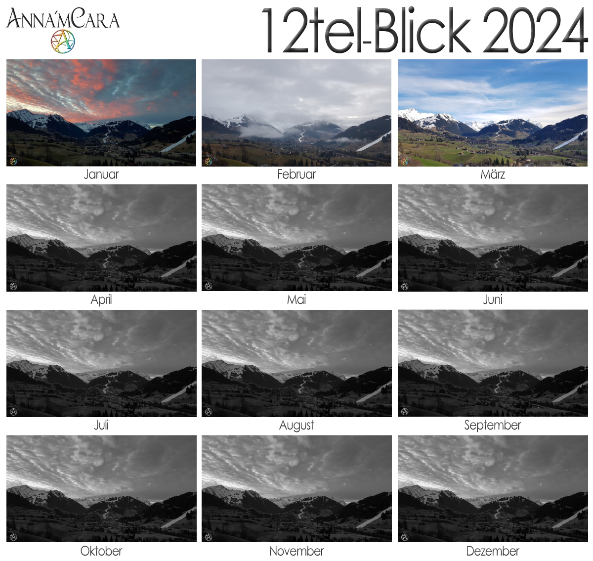 Anna'mCara-Blog - 12tel-Blick - Jahresüberblick - Gstaad - März 2024